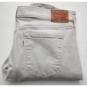 Levis 505 Jeans Straight‎ Leg Womans Size 10 M Khaki Tan Mid Rise Fits 34x32
